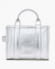 The Metallic Leather Small Tote Bag Metallic Silver