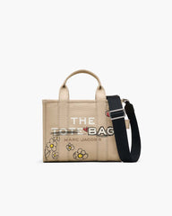 The Daisy Doodle Canvas Small Tote Bag Beige Multi