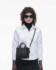 The Leather Crossbody Tote Bag Black