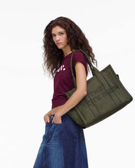 The Puffy Nylon Large Tote Bag Army Green