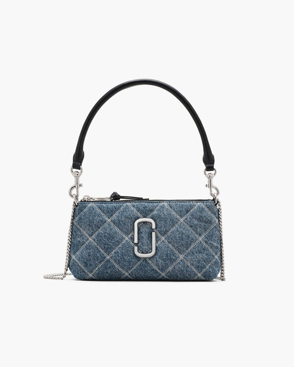 The Quilted Denim Snapshot Convertible Shoulder Bag Light Wash Indigo