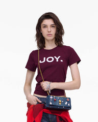 The Trinket Charm Denim Dual Chain Mini Bag Medium Wash Multi