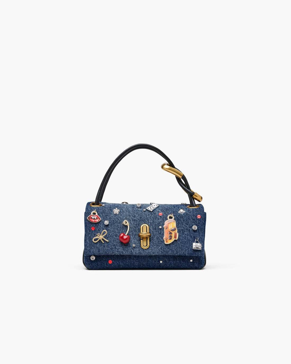 The Trinket Charm Denim Mini Dual Bag Medium Wash Multi