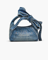 The Bow Denim Mini Sack Bag Medium Wash Indigo