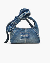 The Bow Denim Mini Sack Bag Medium Wash Indigo