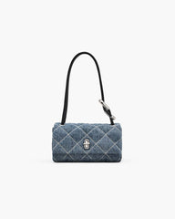 The Quilted Denim Mini Dual Shoulder Bag Light Wash Indigo