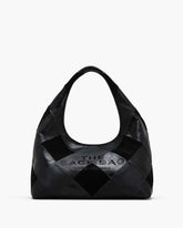 The Suede Patchwork Sack Bag Black Multi