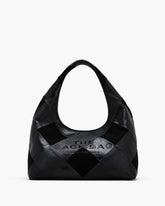 The Suede Patchwork Sack Bag Black Multi