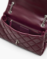 The Quilted Dual Convertible Shoulder Bag Dark Plum