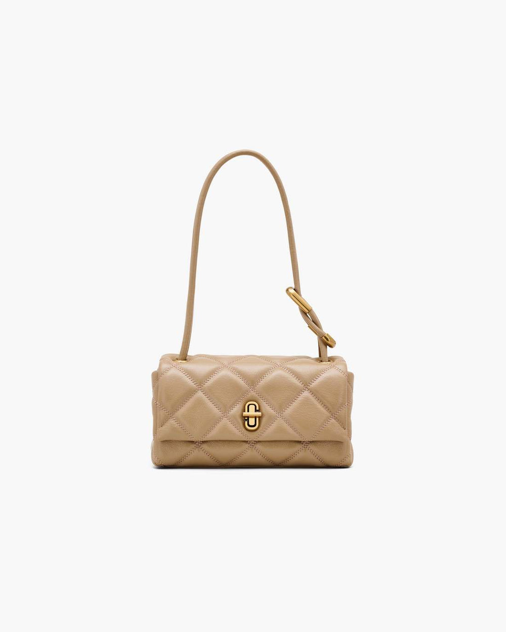 The Quilted Mini Dual Shoulder Bag Camel