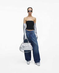 Re-Edition Quilted Metallic Leather Stam Bag Silver