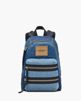 The Biker Colorblock Denim Medium Backpack Indigo Multi