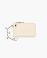 The Top Zip Charm Wallet Cloud White