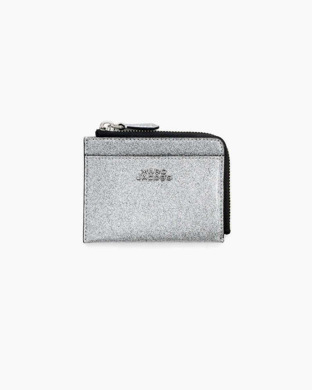 The Coated Glitter Everyday Top Zip Wallet Silver