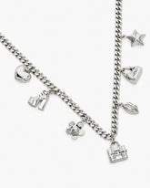 The Mini Icon Charm Necklace Light Antique Silver