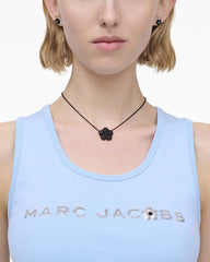 The Daisy Pave Necklace Black/Black Crystal