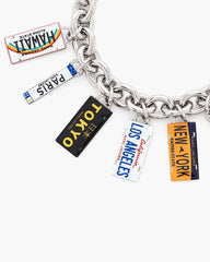 The Cities License Plate Charm Bracelet Silver/Multi