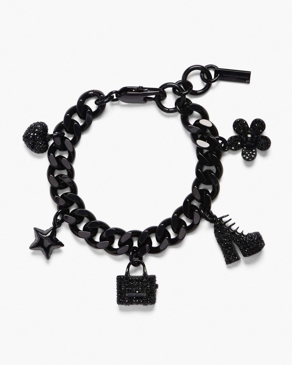 The Pave Mini Icon Charm Bracelet Black/Black Crystal