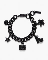 The Pave Mini Icon Charm Bracelet Black/Black Crystal