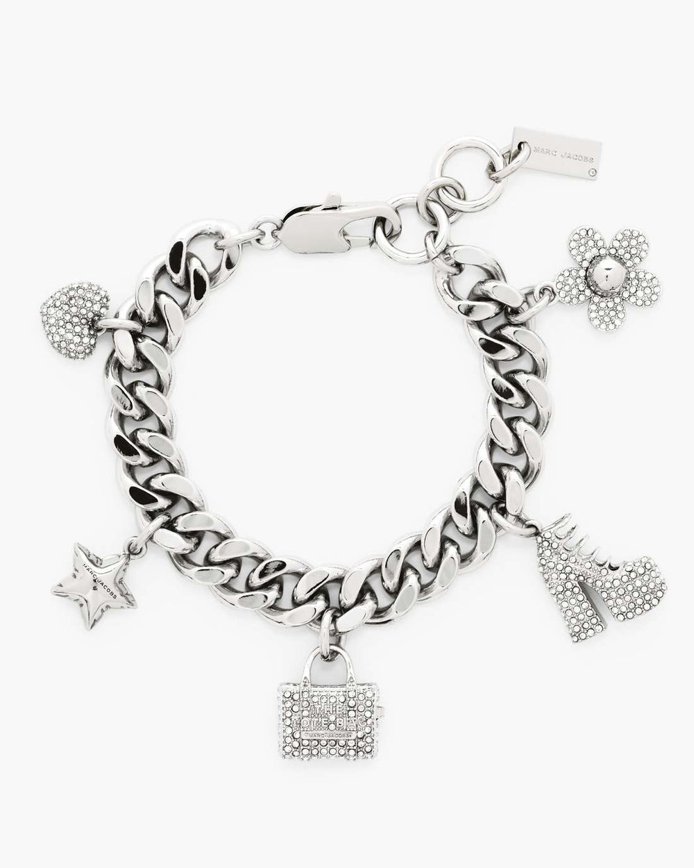 The Pave Mini Icon Charm Bracelet Silver/Crystal