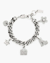 The Pave Mini Icon Charm Bracelet Silver/Crystal