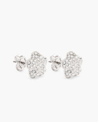 The Daisy Pave Stud Earrings Silver/Crystal