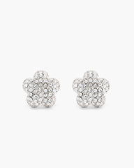 The Daisy Pave Stud Earrings Silver/Crystal