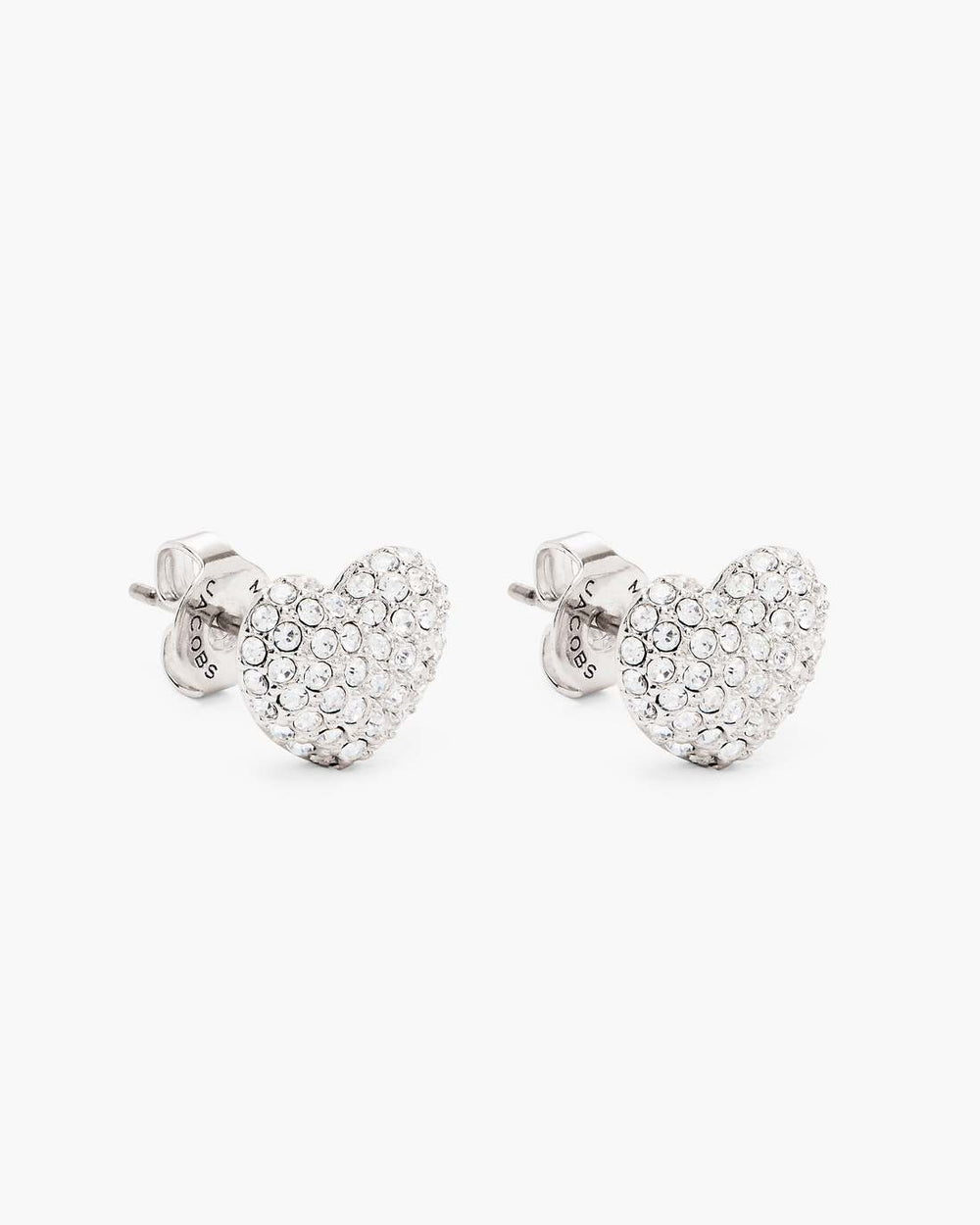 The Heart Pave Earrings Silver/Crystal