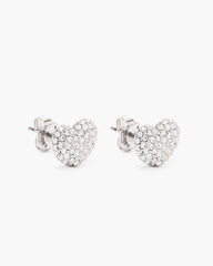 The Heart Pave Earrings Silver/Crystal