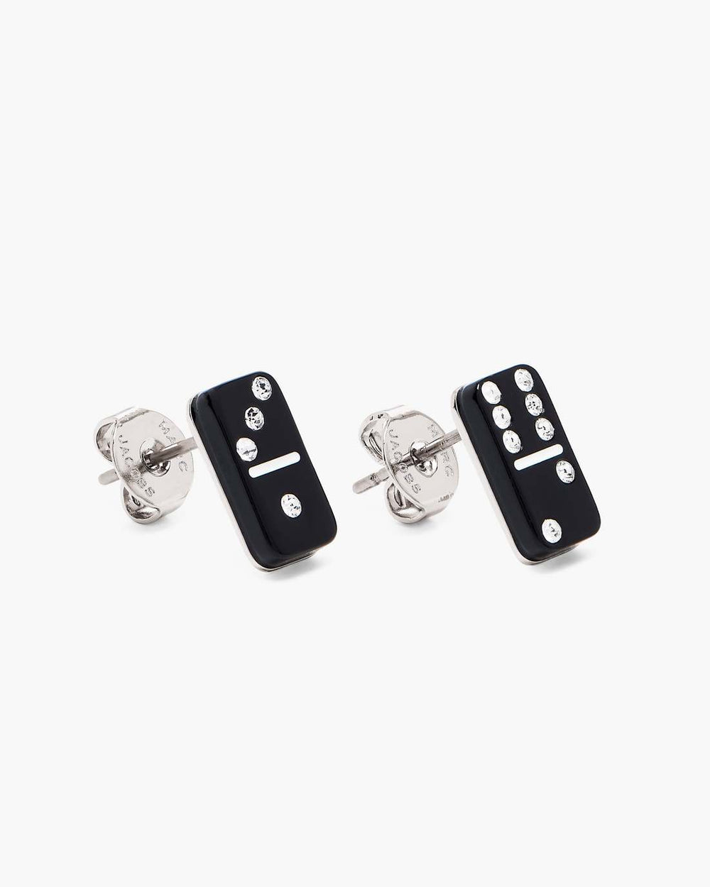 The Domino Stud Earrings Silver/Black
