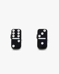 The Domino Stud Earrings Silver/Black