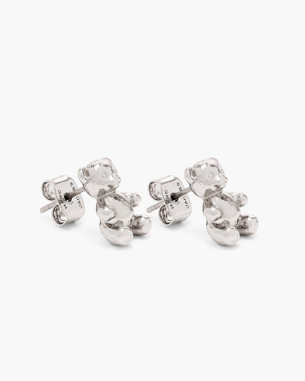 The Teddy Bear Stud Earrings Light Antique Silver