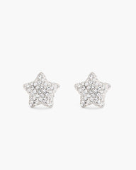 The Star Pave Stud Earrings Silver/Crystal