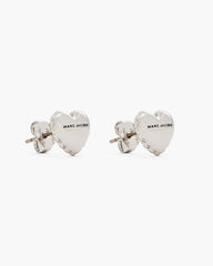 The Heart Balloon Stud Earrings Light Antique Silver