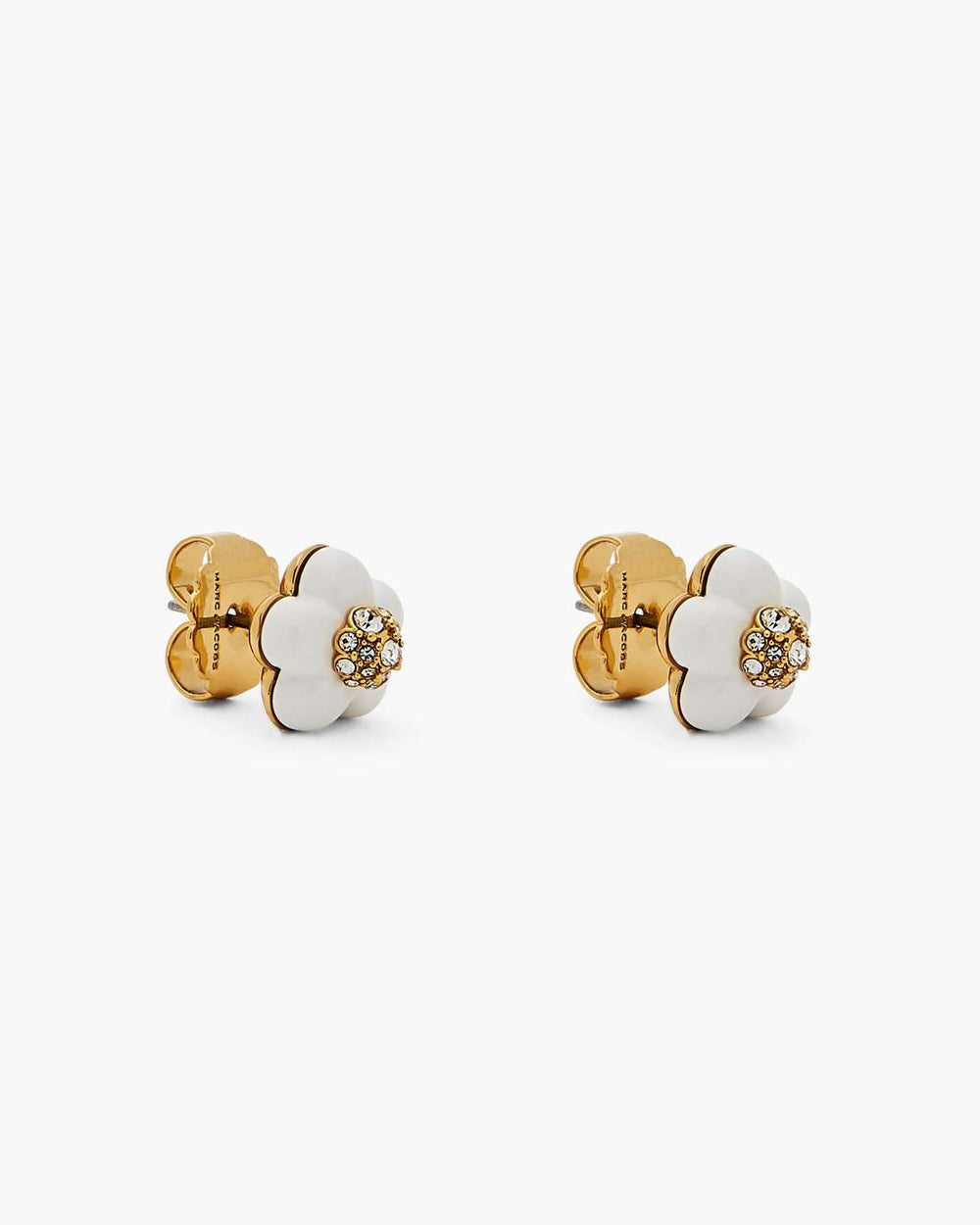 The Daisy Stud Earrings Gold/White
