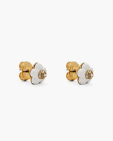 The Daisy Stud Earrings Gold/White