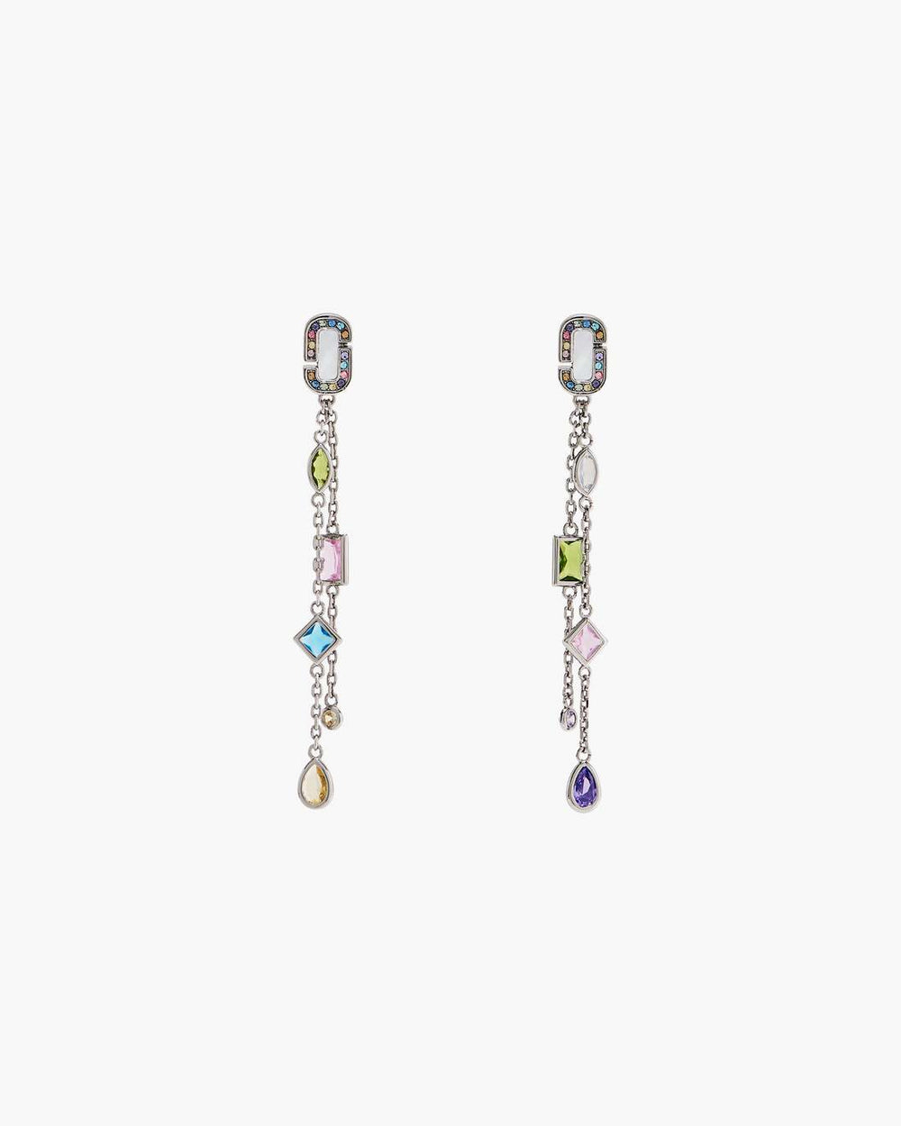 The J Marc Luxe Gem Linear Earrings Silver/Multi