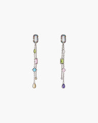 The J Marc Luxe Gem Linear Earrings Silver/Multi