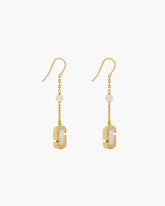 The J Marc Luxe Linear Earrings Gold/Crystal