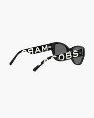The Bold Logo Square Cat Eye Sunglasses Black/White