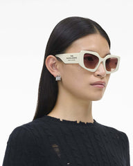 The Square Cat Eye Sunglasses Ivory