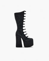 The Rhinestone Kiki Knee-High Boot Black/Black