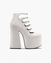 The Patent Leather Kiki Ankle Boot White