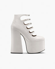 The Patent Leather Kiki Ankle Boot White