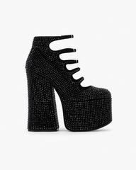 The Rhinestone Kiki Ankle Boot Black/Black