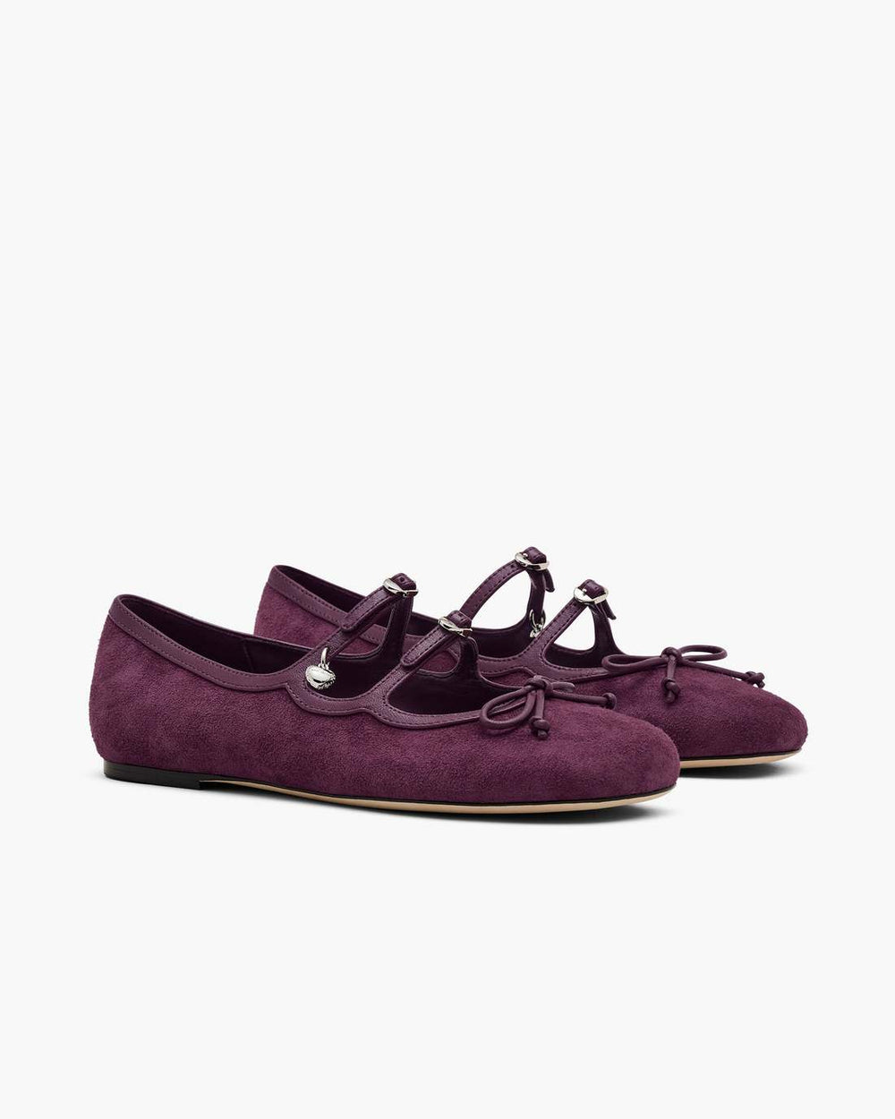 The Suede Kiki Ballerina Dark Plum