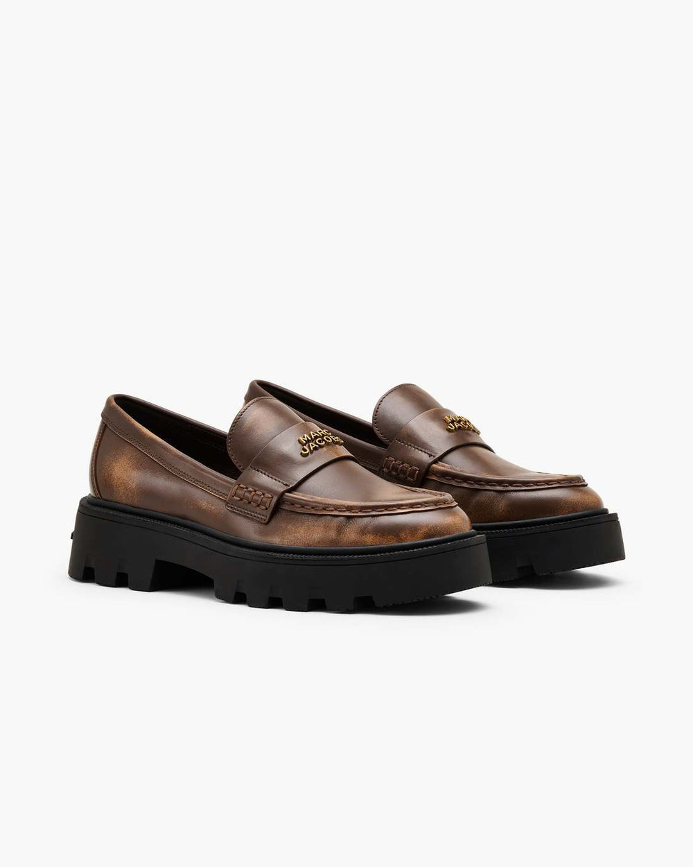 The Distressed Leather Frankie Loafer Ebony