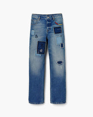Patchwork Straight Jean Bright Indigo