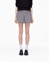Gingham Tweed Mini Skirt Black Multi