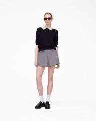 Gingham Tweed Mini Skirt Black Multi